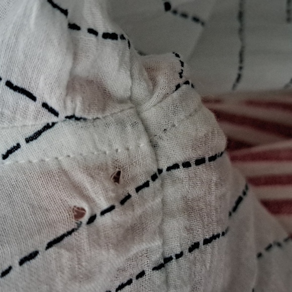 CARVE DESIGNS organic cotton Dylan Gauze shirt pinstripe airy coastal beach Sm - Picture 10 of 11